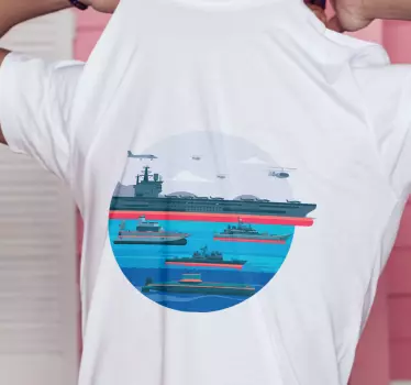 Original t-shirt med marineflådens design - TenStickers