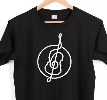 Original t-shirt med musiknote silhuet - TenStickers
