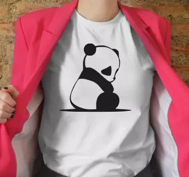 Original t-shirt med panda silhuet kunst - TenStickers