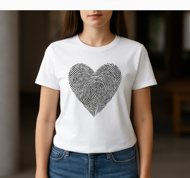Original t-shirt med personlig hjertefingeraftryk - TenStickers