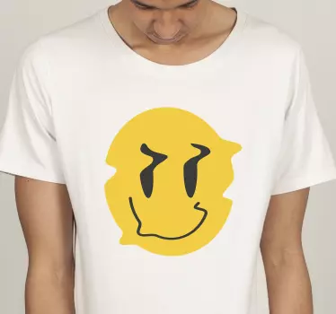 Original t-shirt med smilende gult emblem - TenStickers