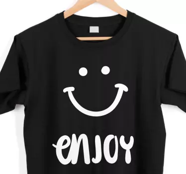 Original t-shirt med smilende nydelsesudtryk - TenStickers