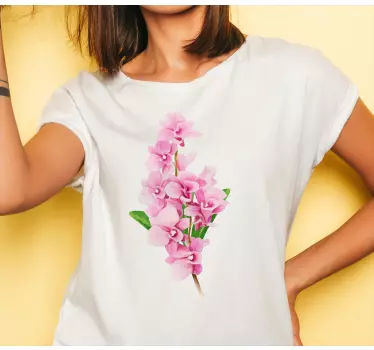 Original t-shirt med smukke lyserøde orkideer - TenStickers