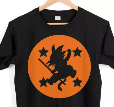 Original t-shirt med springende heltesilhuet - TenStickers