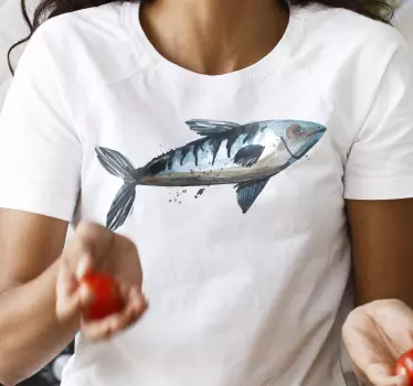 Original t-shirt med stilfuld fiske grafik - TenStickers