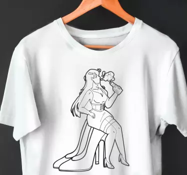 Original t-shirt med stilfuld højhælet vibe - TenStickers