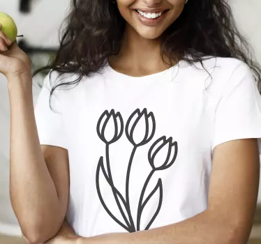 Original t-shirt med stilfuldt blomstermotiv - TenStickers