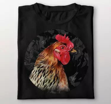 Original t-shirt med stilfuldt høneportræt - TenStickers