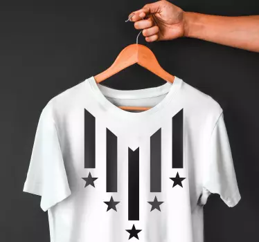 Original t-shirt med stilfuldt stjernemønster - TenStickers