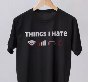 Original t-shirt med symboler jeg hader - TenStickers