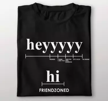 Original t-shirt med vennezone humor - TenStickers
