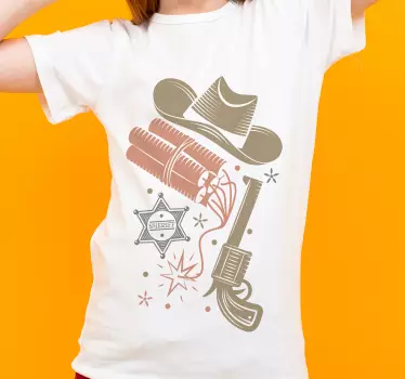 Original t-shirt med western tema - TenStickers