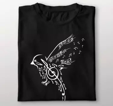 Original t-shirt musikalsk fugleflugt - TenStickers