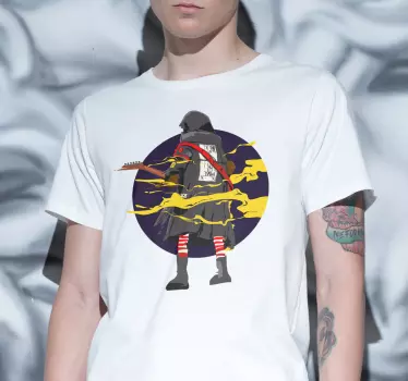 Original t-shirt mysterisk figur spiller guitar - TenStickers