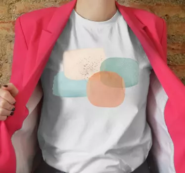 Original t-shirt pastelfarvede former mode - TenStickers