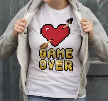 Original t-shirt pixeleret hjerte spil - TenStickers