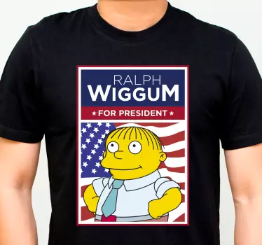Original t-shirt ralph wiggum til præsident - TenStickers