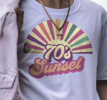 Original t-shirt retro solnedgang vibes - TenStickers