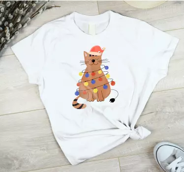 Original t-shirt sød kat jul - TenStickers