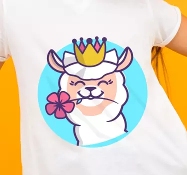 Original t-shirt sød lama prinsesse - TenStickers