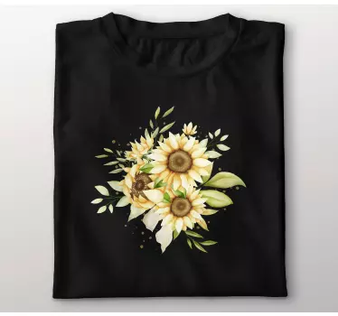 Original t-shirt solsikke blomsterarrangement - TenStickers