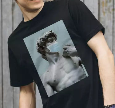 Original t-shirt statue med maske - TenStickers