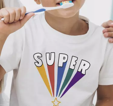 Original t-shirt super farverige stråler - TenStickers