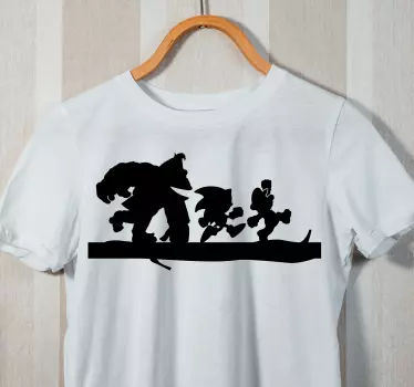 Original t-shirt superhelte action silhuetter - TenStickers