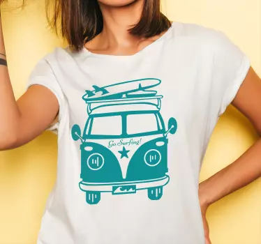 Original t-shirt surfing vintage køretøj - TenStickers