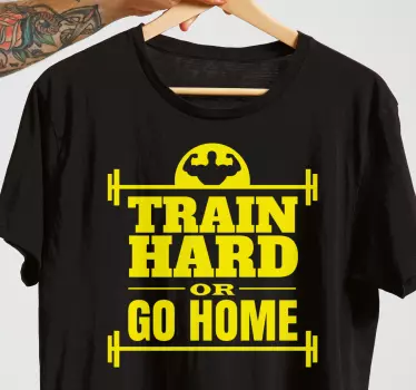 Original t-shirt træn hårdt motivation - TenStickers