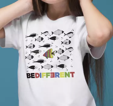 Original t-shirt vær anderledes fiskestil - TenStickers