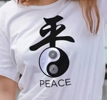 Original t-shirt yin yang fredsymbol - TenStickers