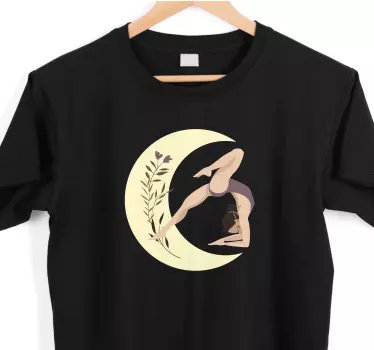 Original t-shirt yoga stilling på månen - TenStickers