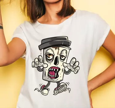 Original t-shirt zombie kaffe kop - TenStickers