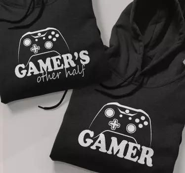Hættetrøje til gamer par original - TenStickers