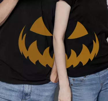 Par halloween skjorte med skræmmende smil halloween t-shirt - TenStickers