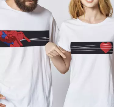 Par spiderman matchende skjorter til par - TenStickers