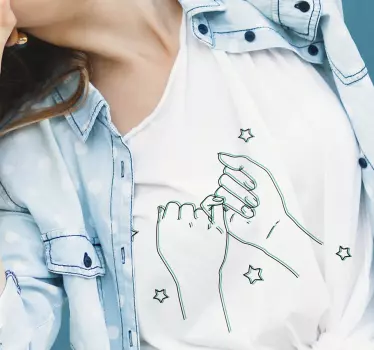 Par t-shirt hænder der linker sammen - TenStickers