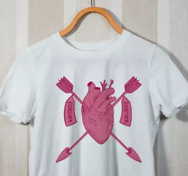 Par t-shirt hjerte og pile sammen - TenStickers