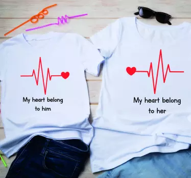 Par t-shirt hjertefølelser forbindelse - TenStickers