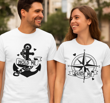 Par t-shirt hold mig - guid mig - TenStickers