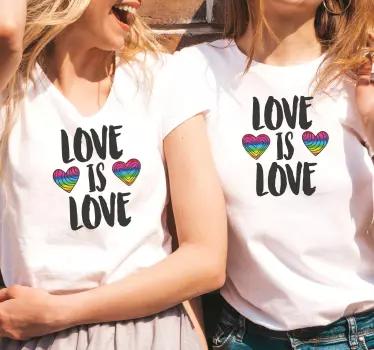 Par t-shirt kærlighed er kærlighed hjerter - TenStickers