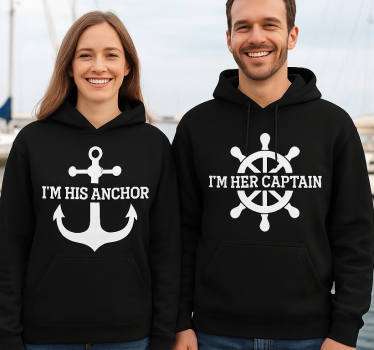 Par t-shirt kaptajn og anker - TenStickers