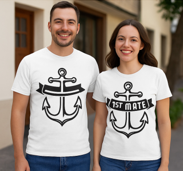 Par t-shirt kapten - 1. styrmand - TenStickers
