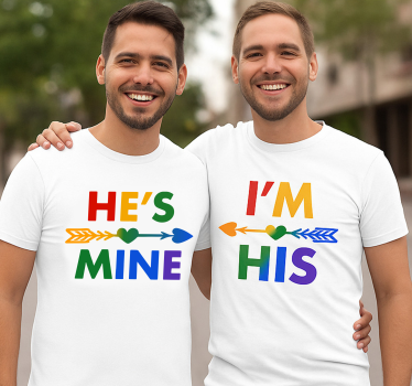 Par t-shirt lgbt "han er min" - TenStickers