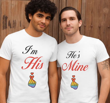 Par t-shirt lgbt jeg er hans - TenStickers