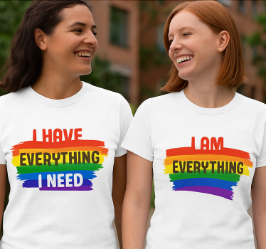 Par t-shirt lgbt jeg har alt hvad jeg behøver - TenStickers