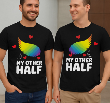 Par t-shirt lgbt min anden halvdel - TenStickers