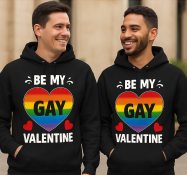 Par t-shirt lgbt vær min homoseksuelle valentinsdag - TenStickers