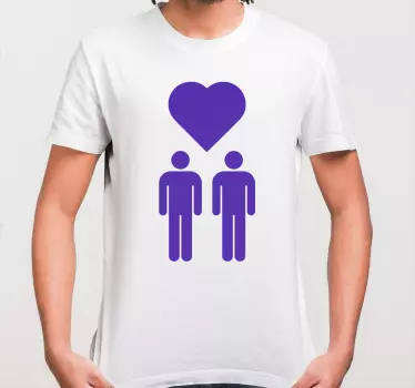 Par t-shirt lilla kærlighedssymbol - TenStickers